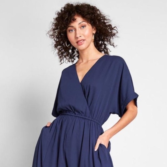 MODCLOTH Arrive & Thrive Wide Leg Jumpsuit, NAVY, Size Medium, NWT - Picture 3 of 10